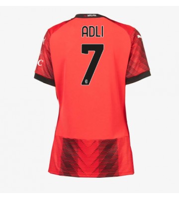 AC Milan Yacine Adli #7 Primera Equipación Mujer 2023-24 Manga Corta